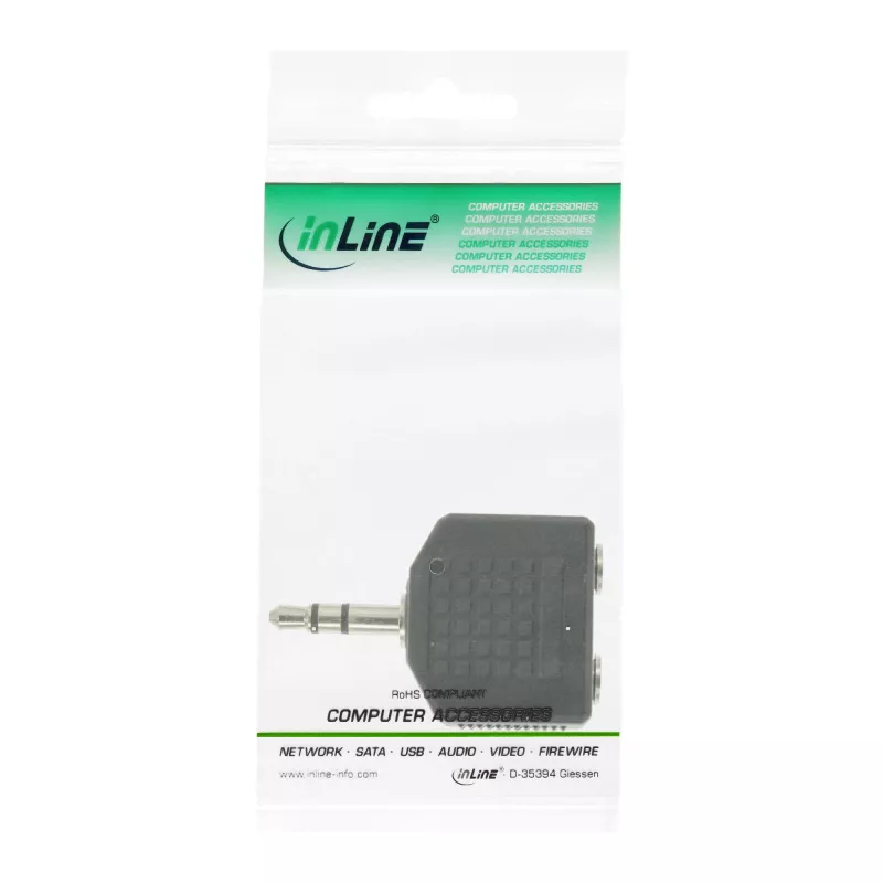 Adaptador de audio InLine 3,5 mm conector macho / 2x 3,5 mm conector hembra estéreo