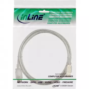 Cable prolongador USB 2.0 Type-A macho/hembra InLine 34618 2 m transparente