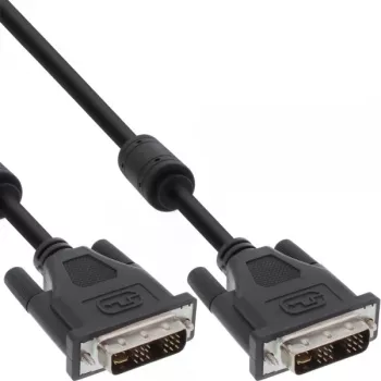 Cable DVI-I InLine, 18+5 macho/macho, Single Link, 2 núcleos de ferrita, 2 m