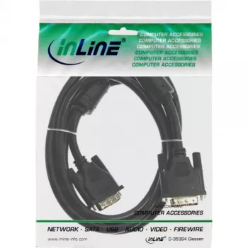 Cable DVI-I InLine, 18+5 macho/macho, Single Link, 2 núcleos de ferrita, 2 m
