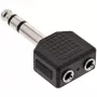 Adaptador de audio InLine conector macho jack 6,3 mm estéreo / 2x conector hembra jack 3,5 mm estéreo
