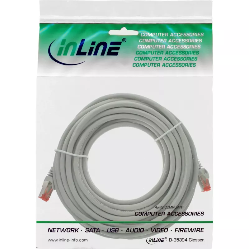 InLine cable de parcheo S/FTP PiMF Cat.6 250MHz PVC cobre gris 20m