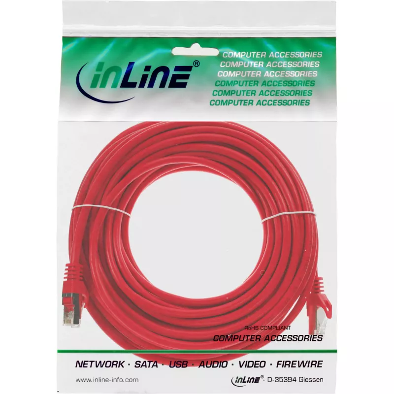 Cable de red InLine SF/UTP Cat.5e rojo 7,5 m