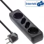 Regleta de enchufes InLine, 4 tomas, 2x CEE7/3 + 2x Euro CEE 7/16, negra, 5 m