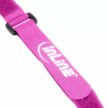 Bridas de cable con cierre de velcro InLine 20 x 200 mm, 10 uds., rosa
