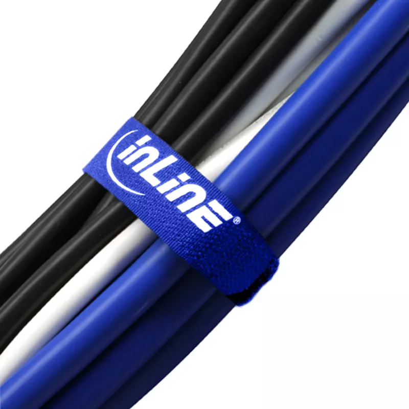 Bridas de cable con cierre de velcro InLine 20 x 400 mm 10 uds. azul