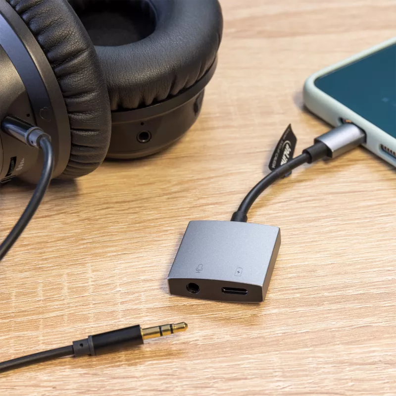 Cable adaptador de audio USB-C InLine, USB-C a jack 3,5 mm + PD 30 W