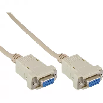 Cable módem nulo InLine 9 pines hembra/hembra con bornes 2 m beige