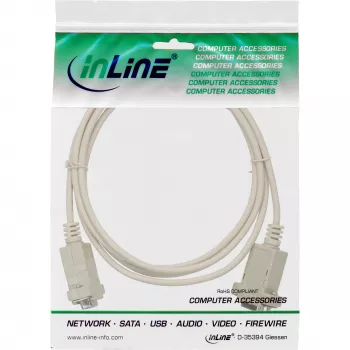 Cable módem nulo InLine 9 pines hembra/hembra con bornes 2 m beige