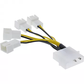Cable adaptador de corriente Molex InLine 33341A 0,05 m 4x conector de ventilador