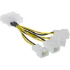 Cable adaptador de corriente Molex InLine 33341A 0,05 m 4x conector de ventilador