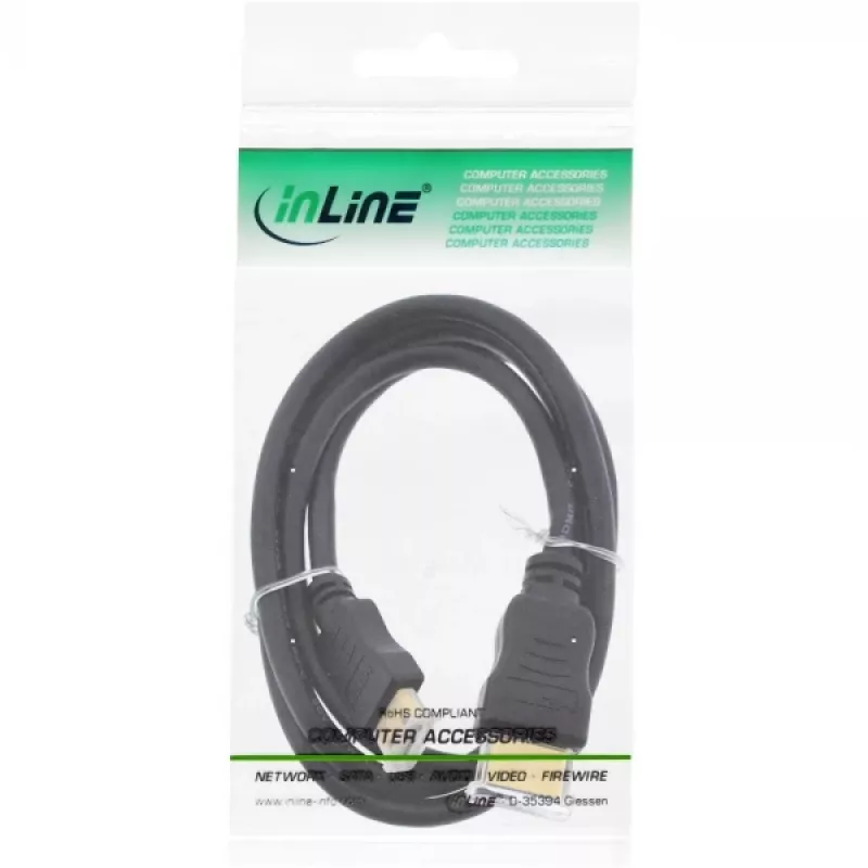 Cable HDMI mini InLine, High Speed HDMI, AM/CM, dorado, 1,5 m