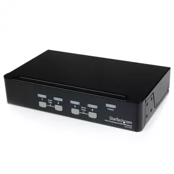 Switch KVM VGA USB profesional de 4 puertos StarTech.com con hub