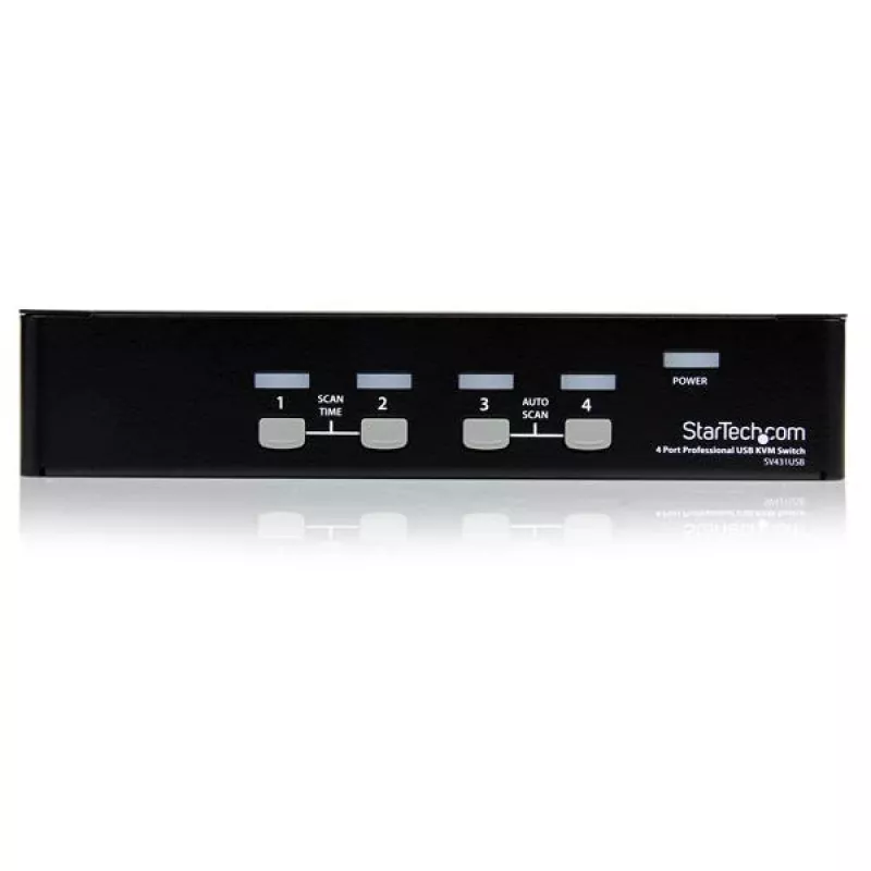 Switch KVM VGA USB profesional de 4 puertos StarTech.com con hub