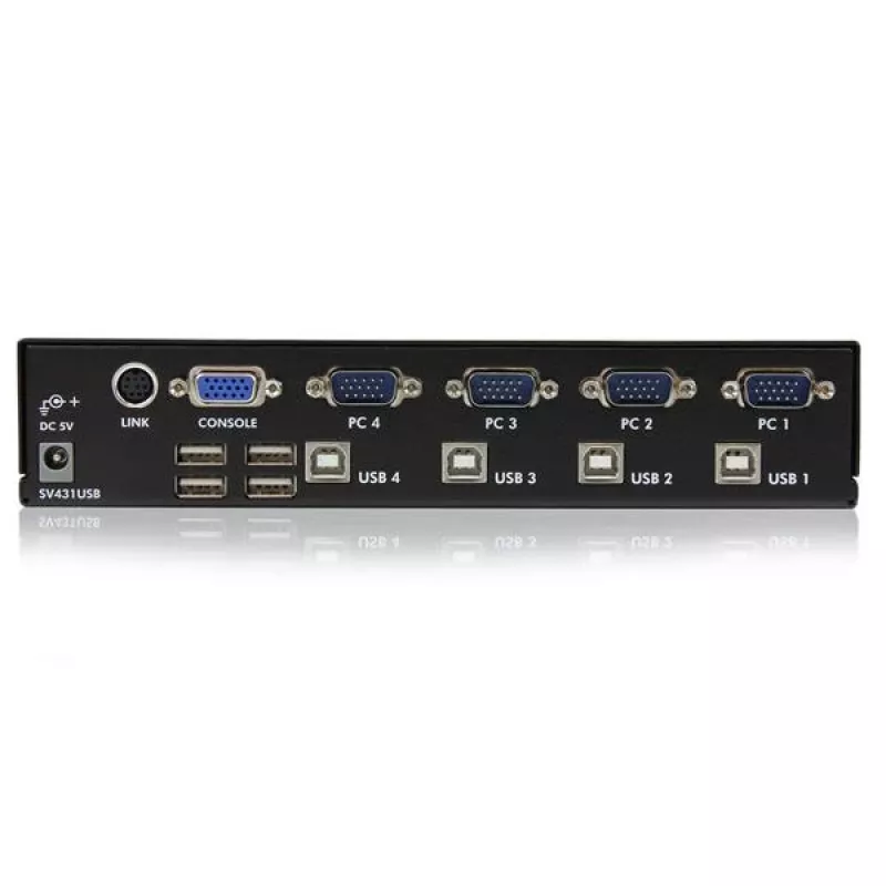 Switch KVM VGA USB profesional de 4 puertos StarTech.com con hub