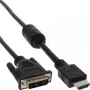 Cable HDMI-DVI InLine 19 pines macho / 18+1 macho + núcleo de ferrita negro 1,8 m