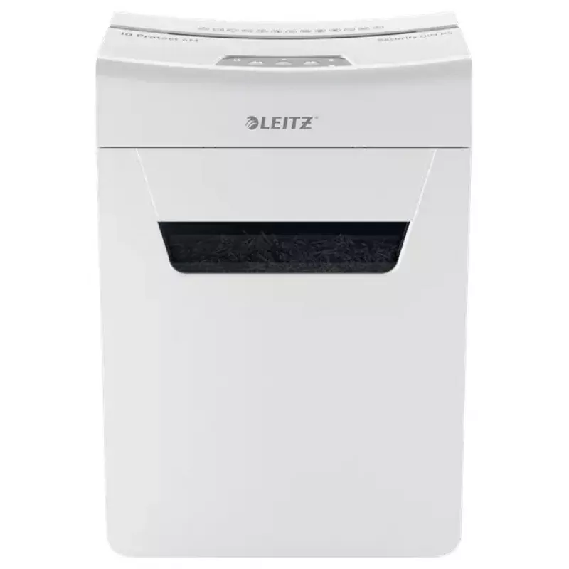 Destructora de documentos LEITZ IQ Protect Premium 6M P5 – microcorte, 18 L, control táctil, 351×204×355 mm