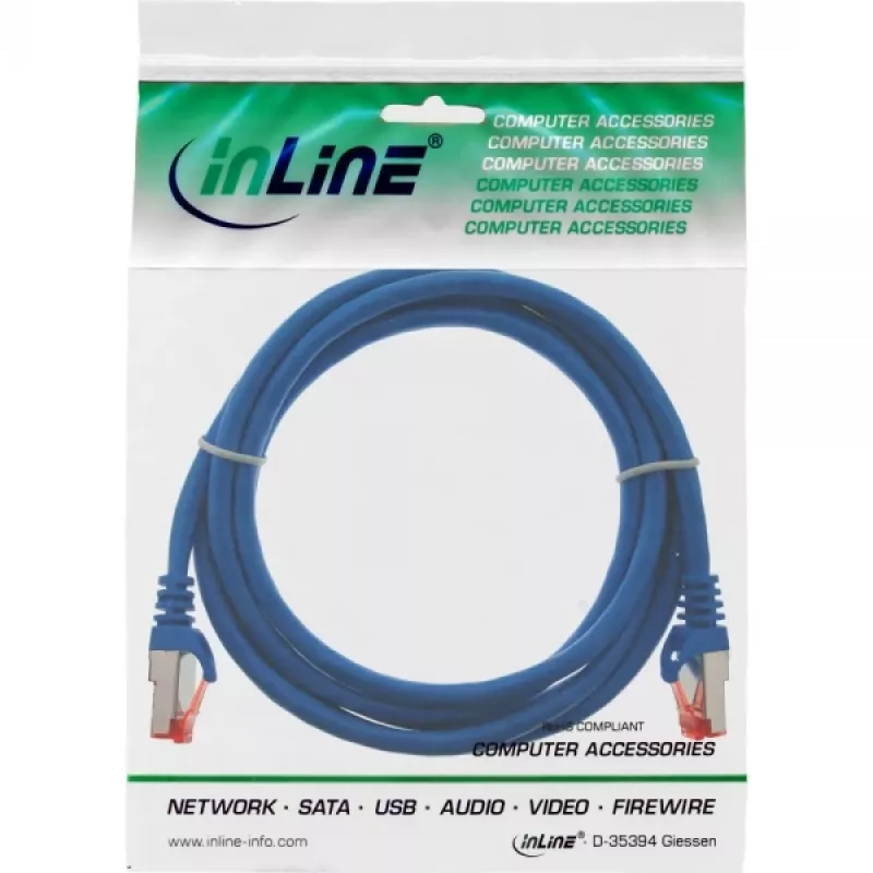 Cable de red InLine S/FTP PiMF Cat.6 250MHz PVC CCA azul 1 m