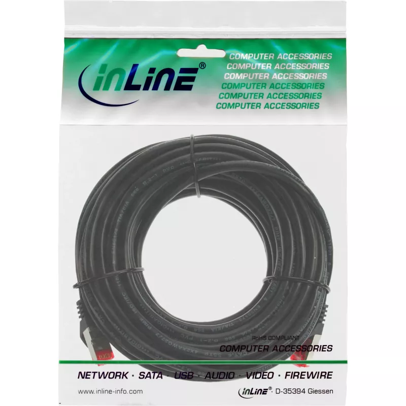 Cable de red InLine S/FTP PiMF Cat.6 250MHz PVC CCA negro 7,5 m