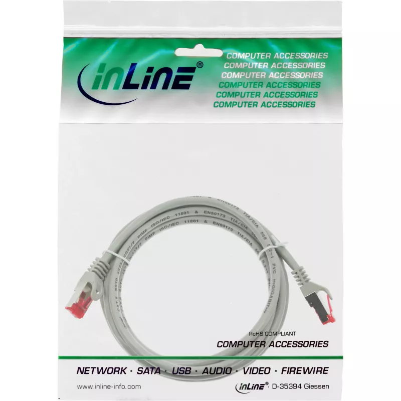 InLine Cable de red S/FTP PiMF Cat.6 250MHz PVC CCA gris 3m
