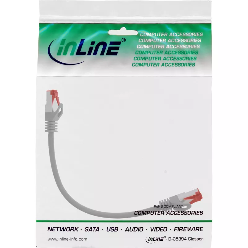 InLine Cable de red S/FTP PiMF Cat.6 250MHz PVC CCA gris 0,25m