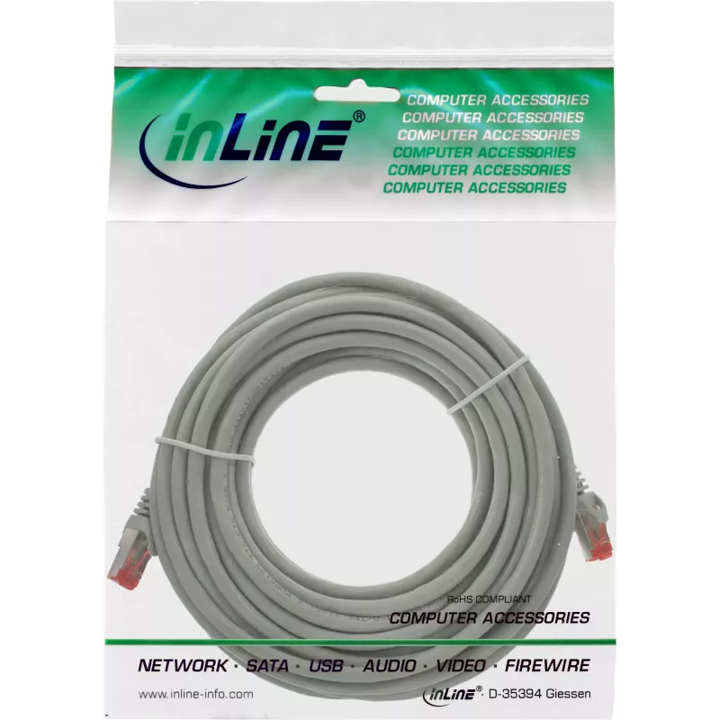 InLine Cable de red S/FTP PiMF Cat.6 250MHz PVC CCA gris 10m