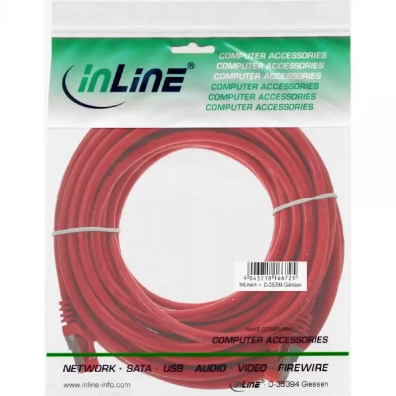 InLine Cable de red S/FTP PiMF Cat.6 250MHz PVC CCA rojo 10m