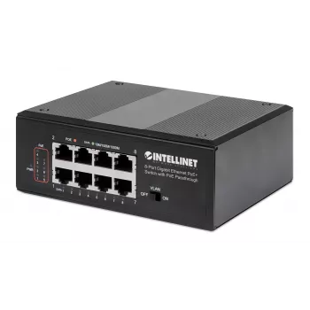 Switch industrial Intellinet 8 puertos Gigabit Ethernet PoE+