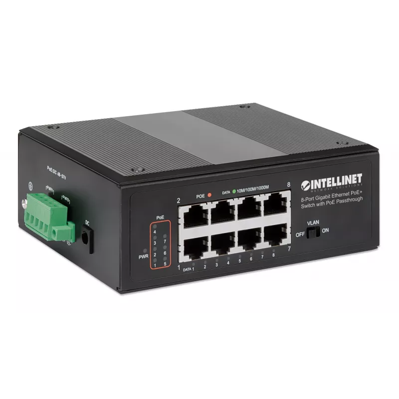 Switch industrial Intellinet 8 puertos Gigabit Ethernet PoE+