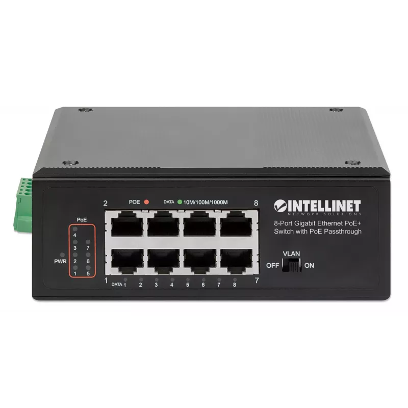 Switch industrial Intellinet 8 puertos Gigabit Ethernet PoE+