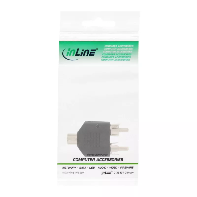 Adaptador de audio conector hembra RCA / 2 conectores macho RCA InLine 99311