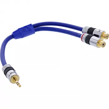 Cable de audio InLine Premium 2x RCA hembra / 3,5 mm macho bañado en oro 0,25 m