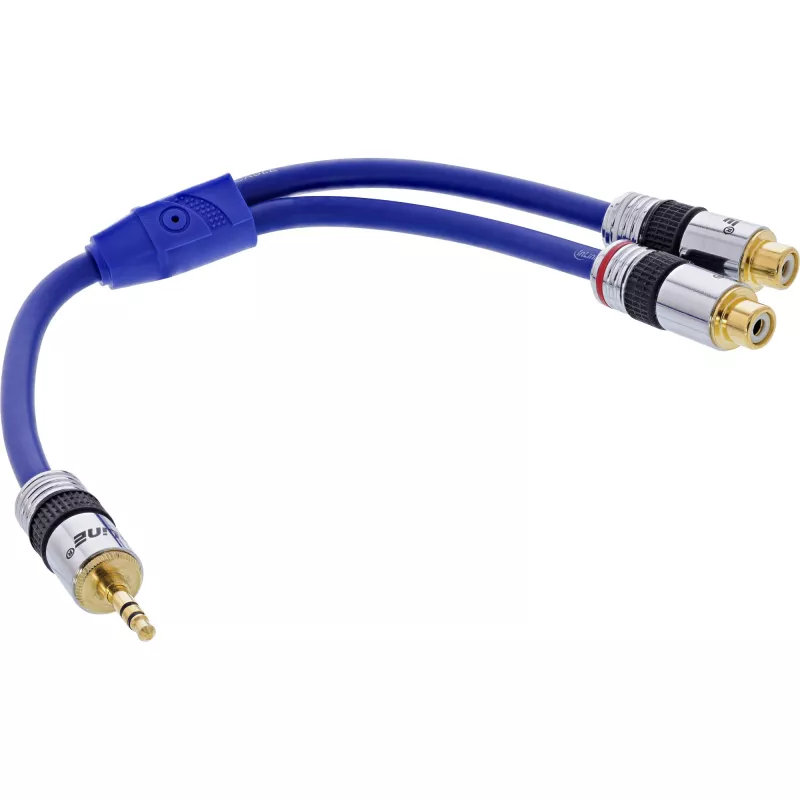 Cable de audio InLine Premium 2x RCA hembra / 3,5 mm macho bañado en oro 0,25 m
