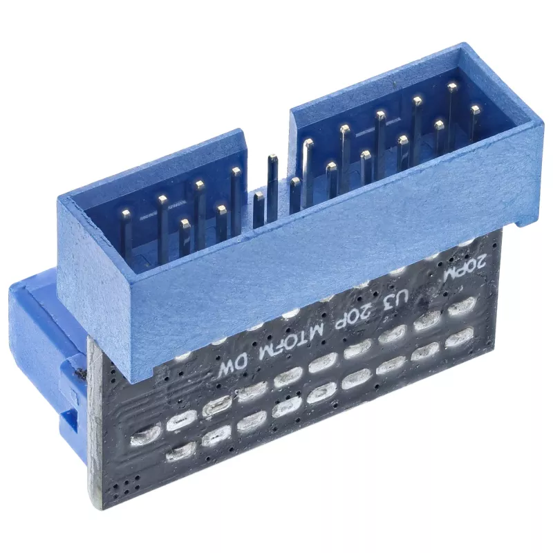 Adaptador USB 3.0 InLine interno, conexión conector macho/conector hembra, en ángulo hacia abajo