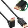 Cable DisplayPort 1.4 InLine, 8K4K, en ángulo, negro/oro, 5 m