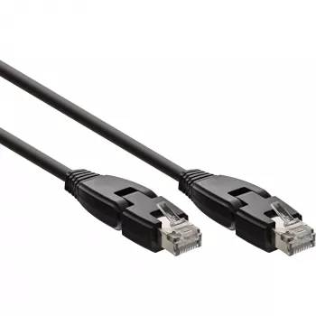 Cable de parcheo 180° InLine S/FTP PiMF Cat.6A 500MHz libre de halógenos cobre negro 1m