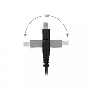 Cable de parcheo 180° InLine S/FTP PiMF Cat.6A 500MHz libre de halógenos cobre negro 1m