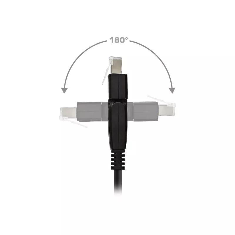 Cable de parcheo 180° InLine S/FTP PiMF Cat.6A 500MHz libre de halógenos cobre negro 1m