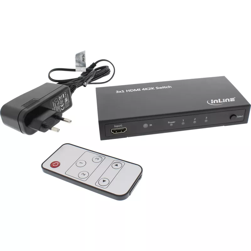 Conmutador HDMI InLine 3 IN a 1 OUT señal 4K2K 3D HD Audio