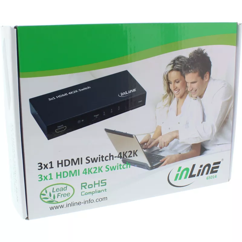 Conmutador HDMI InLine 3 IN a 1 OUT señal 4K2K 3D HD Audio