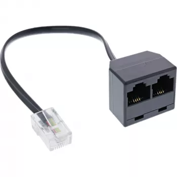 Splitter ISDN InLine 1x RJ45 macho / 2x RJ45 hembra, 8P4C sin resistencias