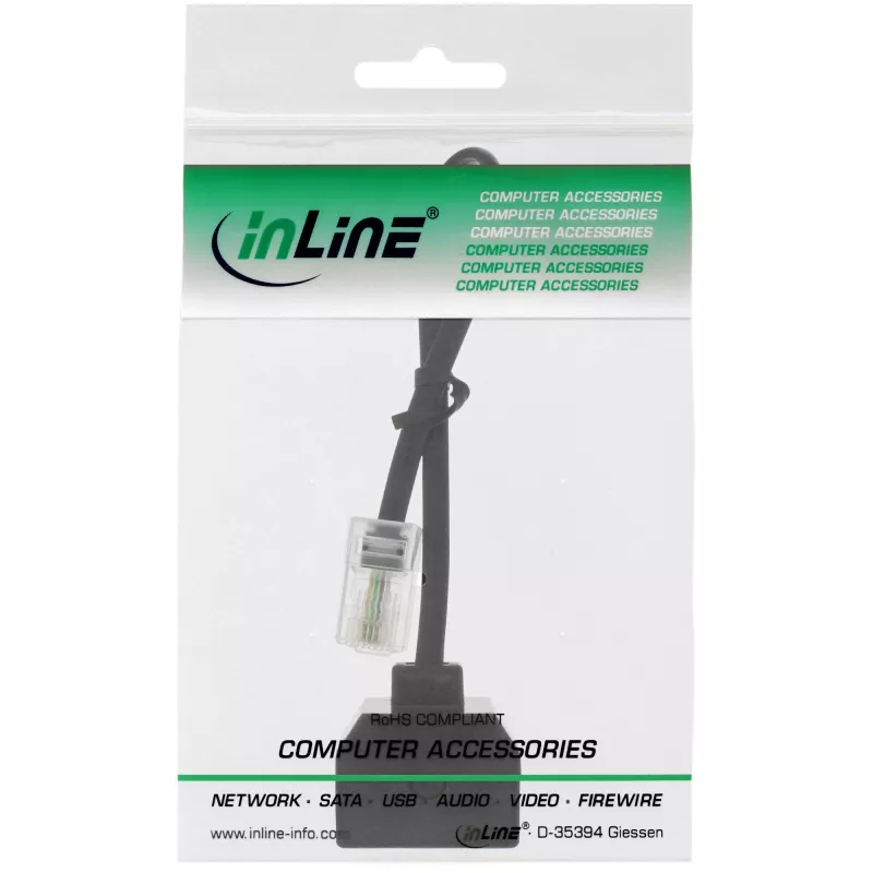 Splitter ISDN InLine 1x RJ45 macho / 2x RJ45 hembra, 8P4C sin resistencias