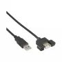 InLine 100 uds. pack a granel cable USB 2.0 A macho a A hembra para placa de ranura 0,6 m