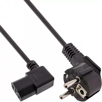 InLine 25 uds. pack a granel cable de alimentación tipo F acodado C13 derecha acodado negro 3m
