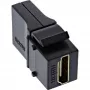 Módulo InLine HDMI Keystone Snap-In, 4K/60Hz, HDMI AF/AF acodado negro