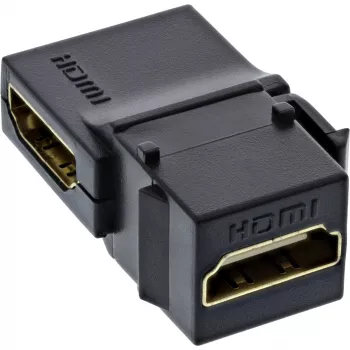 Módulo InLine HDMI Keystone Snap-In, 4K/60Hz, HDMI AF/AF acodado negro