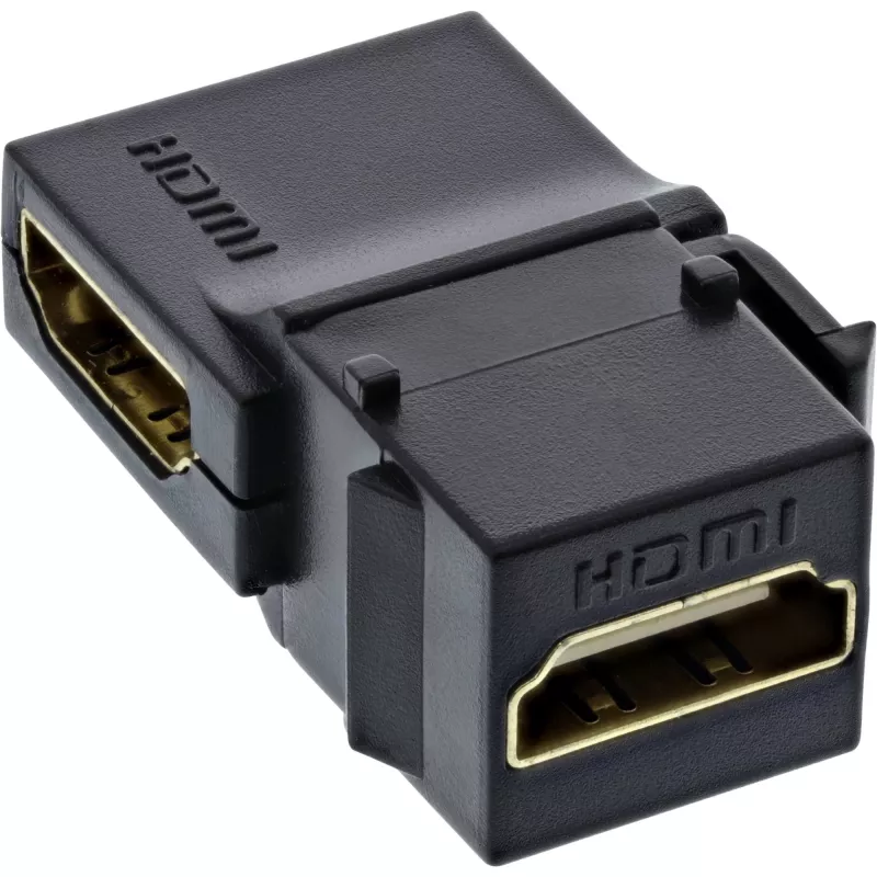 Módulo InLine HDMI Keystone Snap-In, 4K/60Hz, HDMI AF/AF acodado negro