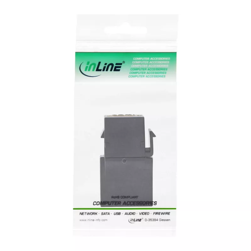 Módulo InLine HDMI Keystone Snap-In, 4K/60Hz, HDMI AF/AF acodado negro