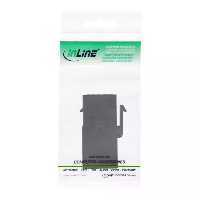 Módulo InLine USB 3.1 Snap-In, USB-A hembra/hembra, carcasa negra