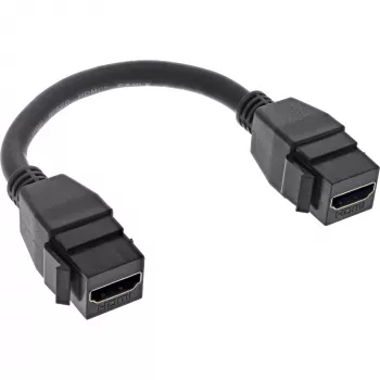Cable InLine HDMI 2x Keystone 4K/60Hz, HDMI A hembra/hembra, negro, 0,2 m
